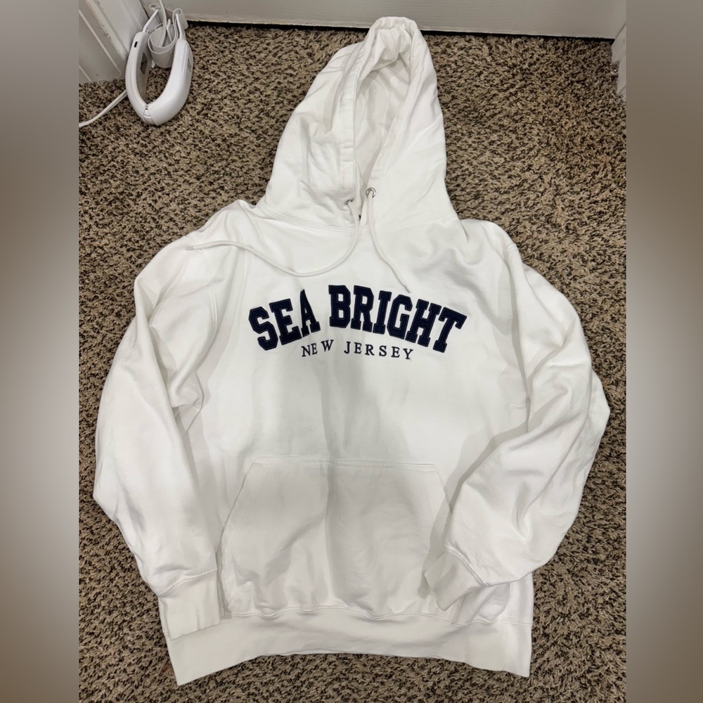 Sea Bright New Jersey White Hoodie